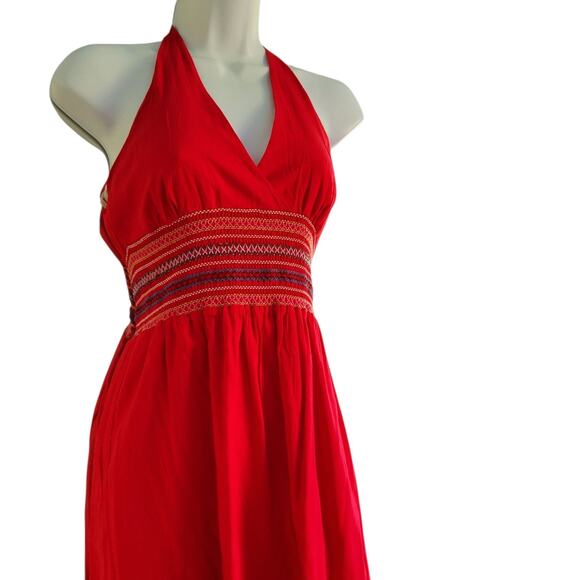 Vintage Forever 21 Y2K Babydoll Halter Red dress Coastal Boho Chic Indie Small - Picture 14 of 14